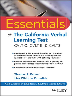 cover image of Essentials of the California Verbal Learning Test